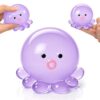 1Pcs Purple Octopus Stress Ball, Squishy Octopus Ball Hand Exercise Balls