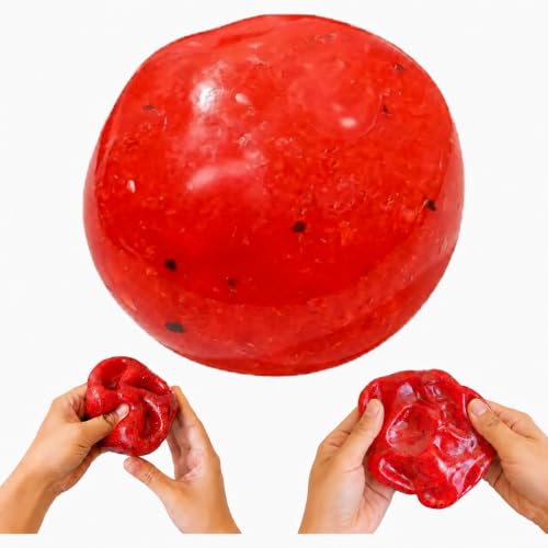 1PC Watermelon Slushie No Rebound Squishy Stress Ball, Petrolatum Filled Soft Squeeze Fidget Sensory Toy, Non Rising Calming Toy for Anxiety Relief, Stress Relief Toy Adults Office