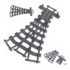 1 Piece Train, Track Plastic (RC Trains) Three-Way Switch Track, Dark Gray, Compatible with Lego Parts Train, Track