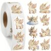 1 Roll 1.5in Cute Unicorn Stickers Decal Reward Cute Office Supplies Incentives Animals Sticker Christmas Party Favor, 500 Pcs Each Roll