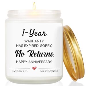 1 Year Anniversary Candle Gifts - Handmade Lavender Scented Candle 7oz