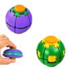 2-5 Pcs 3D Printed Fidget Spinner Ball, Multi-Color Press & Spin Fidget Toy Pack with Sound, Kinetic Desk Toy & Mechanical Sensory Rotating Decompression Sphere (Green + Purple)