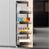 2-7 Tiers High Cabinet Storage Rack Heavy Duty Pull Out Organizer Pantry Basket With Separator Strips For Kitchen Bathroom(114x485x4tier)
