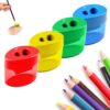 2-Hole Pencil Sharpener, Manual Sharpener for Pencils(Oval,4pcs