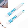 2-in-1 Window Groove Cleaning Brush with Hidden Scraper (2PCS-Blue)