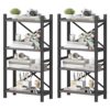 2-Pack Desktop Bookshelf, 4-Tier Stackable Narrow Bookcase, Adjustable Industrial Desk Organizer & Hutch - Rustic Brown Wood Desktop Book Organizer for Living Room, Bedroom & Home Office