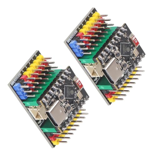 2-Pack ESP32-C3 Super Mini Development Board with Expansion Base, 32-Bit RISC-V 160MHz ESP32 DEV Board WiFi and Bluetooth Low Energy, 11 Digital 4 Analog I/O for Smart IoT Projects