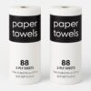 2-Pack Paper Towels, 2-Ply White Household Towels with 88 Sheets Per Roll, Strong and Absorbent Towels for Everyday Kitchen and Home Use