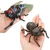 2-Pack Wind-Up Beetle Toy, Movable Head & Tail Bug(Summer Cicada+Spider)