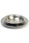 2-Piece Stainless Steel Dinnerware Set - Restaurant Style Deep Plate (500ml) & Large Saucer (9.1 in), Turkish Style Embossed Design, Break-Proof, Dishwasher Safe - 10 Takım
