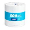 2-Ply Individually Wrapped Toilet Paper, 500 Sheets per Roll, 96/Case