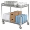 2-Shelf Heavy Duty Rolling Utility Cart with Wheels & Handle