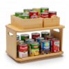 2-Tier 360° Lazy Susan Can Organizer, Kitchen Pantry Cabinet Countertop Turntable Storage Shelf, Heavy-Duty Can Organizer Holds Up to 30 lbs – Includes 2 Bonus Bins