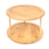2-Tier Bamboo Kitchen Organizer Turntable, 10.04" DIA x 6.89"