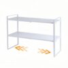 2-Tier Expandable Organizer Shelf for Kitchen Cabinet, Countertop, Pantry & Under-Sink Storage(white)