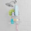 2-Tier Hanging Shower Caddy with Soap Dish, White