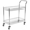 2-Tier Rolling Cart 550 lbs Capacity Office Book Cart L35.43xW17.72xH42.13