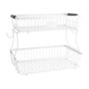 2-Tier Stackable Wire Basket with 2 Banana Hooks, Pantry Organizer for Kitchen Countertops, Cabinets & Under-Sink Spaces; Ideal for Storing Snacks, Fruits, Veggies, Onions, Potatoes, & More，White