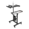 2-Tier Tool Tray Cart, Adjustable Rolling Cart for Studio & Salon