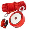 2000 lbs Double Sided Fishing Magnet Kit, Heavy Duty Fishing Kit with 100ft Rope and Carabiner, Super Strong River and Lake Magnet, Great Gift, Outdoor Adventurers Gift