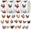 2000Pcs Bulk Chicken Stickers for Reward, 4 Rolls 1 in Cute Cartoon Hen Rooster Farm Sticker Decal for Water Bottles Laptops Luggage Cup Scrapbooking Party Favors Classroom Prizes（20 Styles
