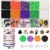 2000Pcs DIY Halloween Plastic Beads Bracelet Making Kit for Bracelet Makings Sets Halloweens Decorations Bracelets Makings Kits Skull Bead Kits Accessories for Arts Crafts Gifts