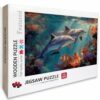 2000 Pieces Jigsaw Puzzle for Adults Dolphin, Sea Wooden Puzzles with Box, Letter on Back, Challenging Funny Games Crafts for Adults Kits, Fun Games for the Whole, (39x28in), O-3887