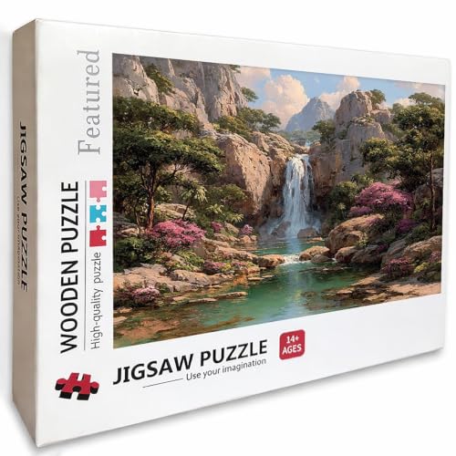 2000 Pieces Jigsaw Puzzle for Adults Tree, Mountain Wooden Puzzles with Box, Letter on Back, Challenging Funny Games Crafts for Adults Kits, Fun Games for the Whole, (39x28in), C-7356