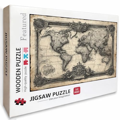 2000 Pieces Jigsaw Puzzle for Adults World Map, Pattern Wooden Puzzles with Box, Letter on Back, Challenging Funny Games Crafts for Adults Kits, Fun Games for the Whole Family, (39x28in), S-2898