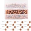 200Pcs 1/8 Inch Map Thumbtacks, Metallic Color Bead Head Push Pins for Bulletin Board and Cork(Color1)