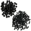 200Pcs Black Bamboo & Round Glass Beads Craft, Natural Black Agate Stone Tube Beads, Transparent Bamboo Joint & Round Bead, DIY Craft Loose Bead for Necklace Bracelet Earring Jewelry Making
