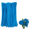 200pcs Blue Pipe Cleaners Bulk Chenille Stems Thick pipecleaners Craft Supplies for DIY Flower Art Craft Creative Projects