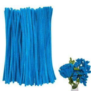 200pcs Blue Pipe Cleaners Bulk Chenille Stems Thick pipecleaners Craft Supplies for DIY Flower Art Craft Creative Projects
