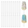 200Pcs Craft Sticks Acrylic Popsicle Sticks Reusable Ice Cream Sticks Ice Pop Cake Candy Gifts Party Craft Supplies