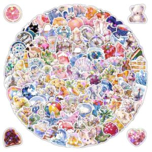 200 Pcs Cute Aesthetic Stickers Watercolor Coquette Sticker Fruit Aesthetic Vinyl Waterproof Stickers for Water Bottles Laptop Computer Skateboard Luggage