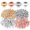 200pcs DIY Jewelry Accessories Copper Silicone Abacus Bead End Clasp Beads Adjustable Bracelet