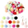 200 PCS Fluffy Pom Pom Charms with Metal Loops, Mixed Color Soft Pom Pom Balls, DIY for Earrings, Bracelets, Necklaces, Keychains, Bag Charms, Tassel Accessories, Craft Projects, Mixed Tones
