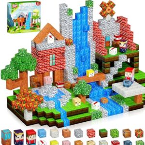 200PCS Magnetic Blocks, Magnetic Building Cube Toys for Kids, STEM Montessori Stacking, Sensory Education Toys for Toddlers Building World Set, Christmas Birthday Gifts for Kids Age 3 4 5 6 7 8 9 10