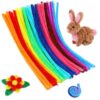 200 Pcs Multi-Colored Pipe Cleaners, 12 Inch Fuzzy Crafts Supplies Bulk for DIY Art, Classroom Activities, and Flower Making (Multi-Colored)