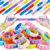 200Pcs Pop It Bracelet Fidget Toy, Bulk Pop Bubble Sensory Wristbands for Kids Adults, Stress Relief Bracelet for Party Favors Goodie Bags (Multicolor)