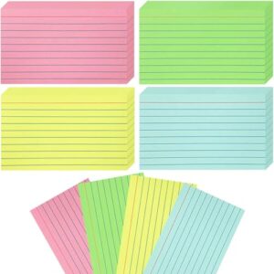 200 Sheets Colored Index Cards 3x5 Ruled, Thick Flash Cards for Studying, 3x5 Note Cards with Lined Plain Sides, Colorful Notecards Flashcards for School Office Home (4 Colors, 50 Sheets per Color)