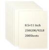 200 Sheets Ivory Cardstock, 8.5 x 11 Card Stock, 92lb/250gsm Thick Cover Stock, Heavyweight Printer Paper for Invitations, Scrapbooking, Crafting, DIY Projects, Decoration and Drawing