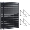 200W N-Type Bifacial Solar Kit,12V 2x100W 16BB 25.6% High-Eff Cell,IP68 PV Module for RV/Marine/Cabin/Roof/Farm + 28" Adjustable Tilt Mount Brackets for 50-200W Panels