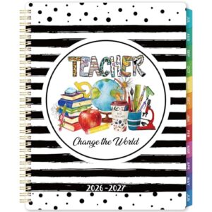 2026-2027 Teacher Planner, July 2026 - June 2027, Lesson Planner 2026-2027, 8.5" x 11", Colorful Monthly Tabs, Spiral Bound