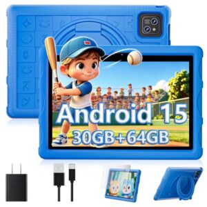 2026 Android 15 Tablet,10.1 inch Tablet with Drop-proof Case,30GB(8+22GB) RAM+64GBROM/1 TB Expand,800x1280HD,Split Screen,Face Unlock,Cast screen,Octa-core Processor,8MP+13MP,WiFi6,Bt5.0,8000mAh,Blue