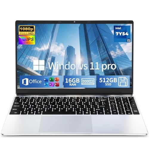 2026 Flagship 15.6" Business Laptop Computer, 16GB RAM 512GB SSD, Core i5-7Y54 (Up to 3.2GHz), Win11 Pro, Long Battery Life, Office 365, 2-Year Warranty, Portable Traditional Laptops for Home & Work