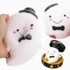 2026 Halloween Spooky Glitter Dumpling Toys, Anxiety Relief Ghost Squeeze Toy with Steamer, Super Soft Slow Rising Fidget Squeeze Bao Ball, Sensory Fidget Toy for Party Favors A