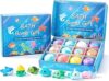 2026 New 12-Pack Ocean Themed Bath Bombs with Surprise Inside, Natural Organic Bath Bomb Gift Set with Upgraded Bubble Basket Fillers (Delivery Within 3 to 5 Days)