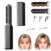 2026 New Portable Wireless Mini Bang Styling Comb, USB Rechargeable Wireless Hair Straightener Comb, Cordless Pocket Mini Flat Iron for Bangs for Travel (Obsidian Black)