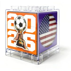 2026 North America Soccer Theme 3x3 Speed Cube - Football Sports Tournament Celebration Brain Puzzle Toy, Commemorative Keepsake for Soccer Fans, USA Canada Mexico Stadium Souvenir
